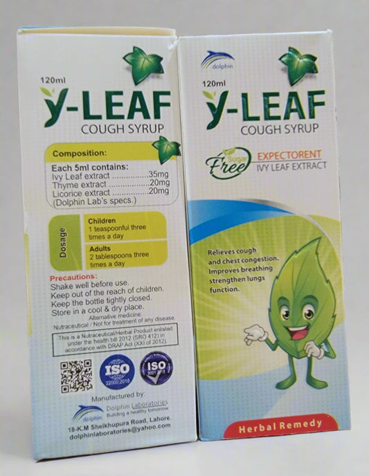 Y-Leaf Syrup – Ivy Leaf Extract Expectorant – 120ml | Natural Cough & Chest Congestion Relief