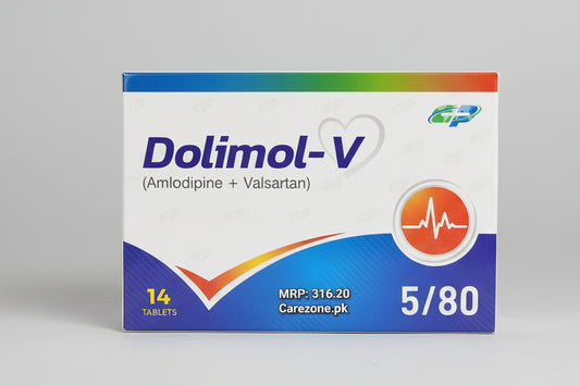 Dolimol-V 5/80 Tablets – Amlodipine + Valsartan | 14 Tablets