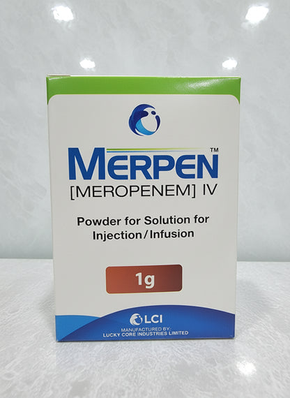 MERPEN 1g Injection (Meropenem) – IV Powder for Injection/Infusion | Broad-Spectrum Antibiotic