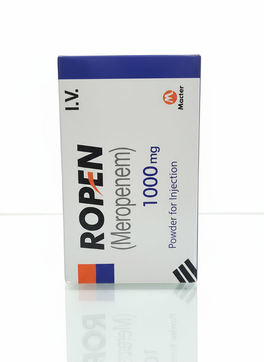 Ropen 1g Injection (Meropenem) – IV Powder for Injection/Infusion | Broad-Spectrum Antibiotic | Meropenem Injection Price in Pakistan