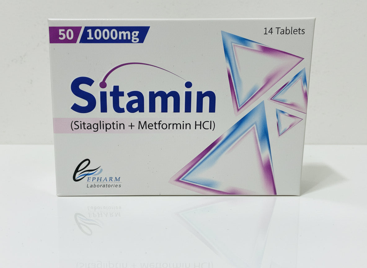 Sitamin 50/1000mg tablet (Sitagliptin + Metformin HCl) – Diabetes Control & Blood Sugar Management | 14 Tablets | Sitamin Price in Pakistan