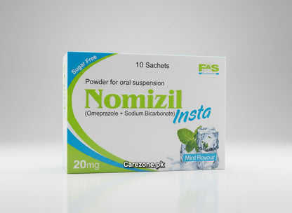 Nomizel Insta 20mg Sachet (Omeprazole + Sodium Bicarbonate) – 10 Sachets – Price in Pakistan