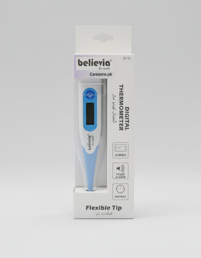 Believia Digital Thermometer – Fast Read, Flexible Tip, High Accuracy with Fever Alarm |Digital Thermometer Price in Pakistan