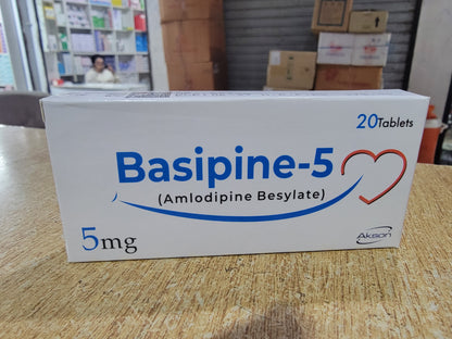 Basipine-5 (Amlodipine Besylate 5mg) Tablets for Blood Pressure Control-20 tablet
