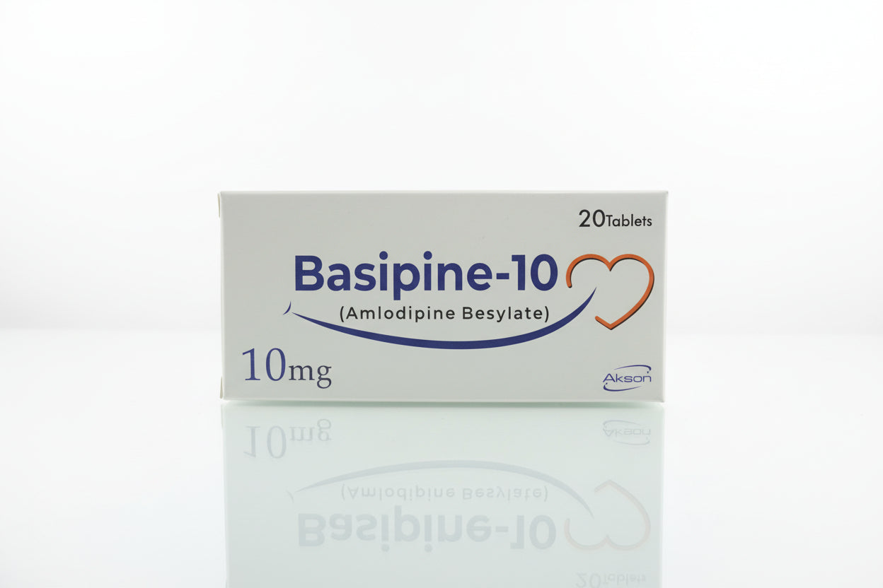 Basipine-10 (Amlodipine Besylate 10mg Tablets for Blood Pressure Control) - 20 tablets