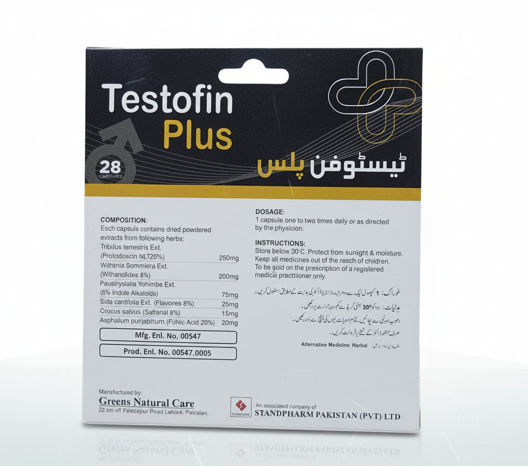 Testofin-Plus Tablets – 28 Capsules | Men’s Health, Stamina & Testosterone Booster | Testofin Plus Price in Pakistan