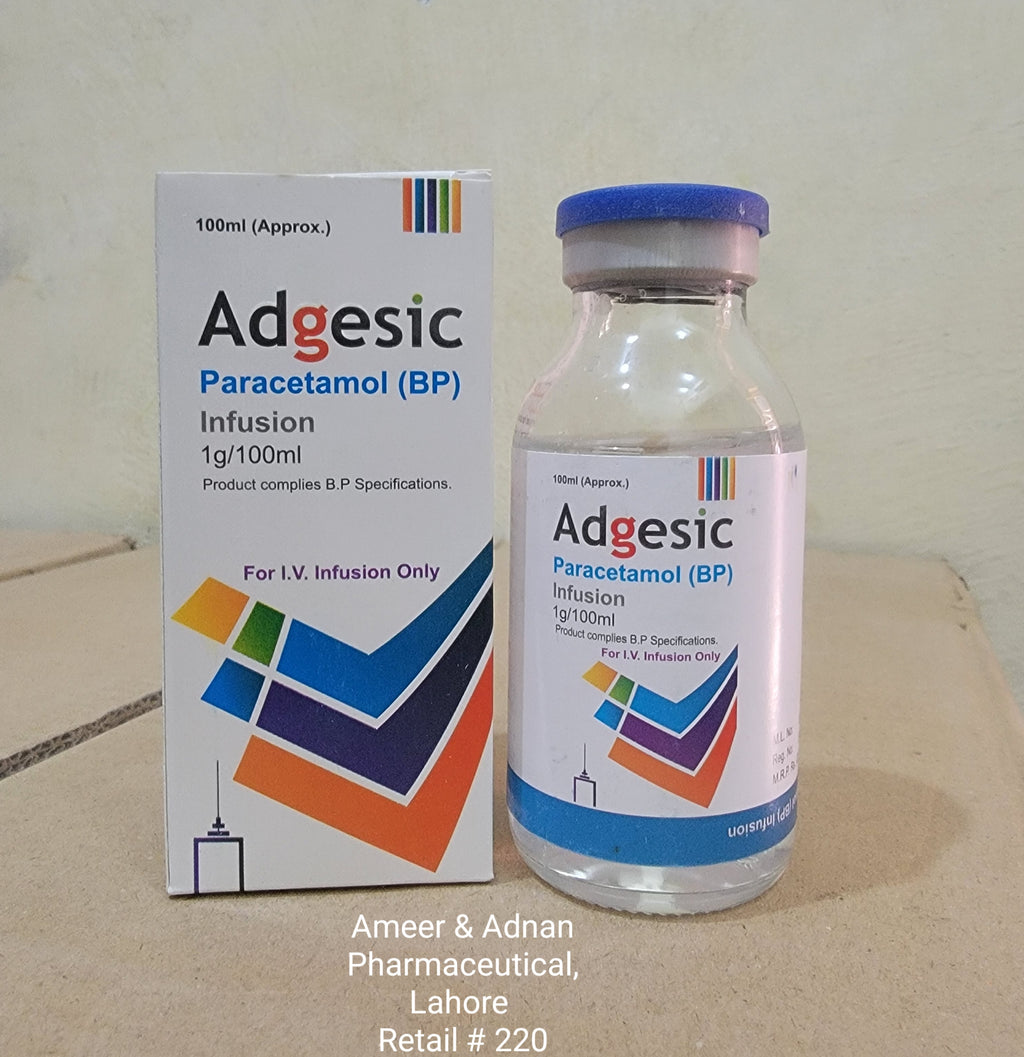 Adgesic 1g/100ml IV Infusion – Paracetamol – Effective for Pain & Fever Relief - Provas Infusion alternative