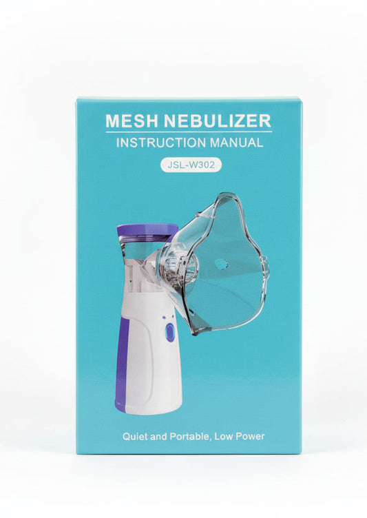 Mesh Portable Nebulizer Machine with Adult & Kid Masks, Mouthpiece, USB Cable, and Battery Operated - Best Portable Nebulizer in Pakistan