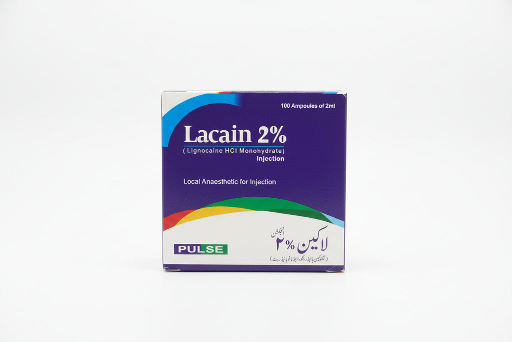 Lacain 2% Injection 2ml – Lignocaine  – 100 Ampoules | Local Anaesthetic Injection