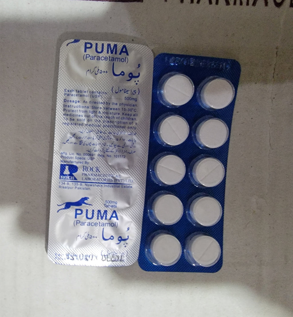 Puma Tablets (Paracetamol 500mg) | Pain & Fever Relief | 200 Tablets