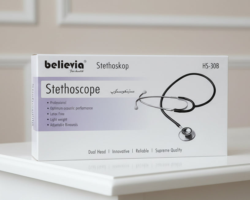 Believia Stethoscope HS-30B – Professional Latex-Free Lightweight Stethoscope