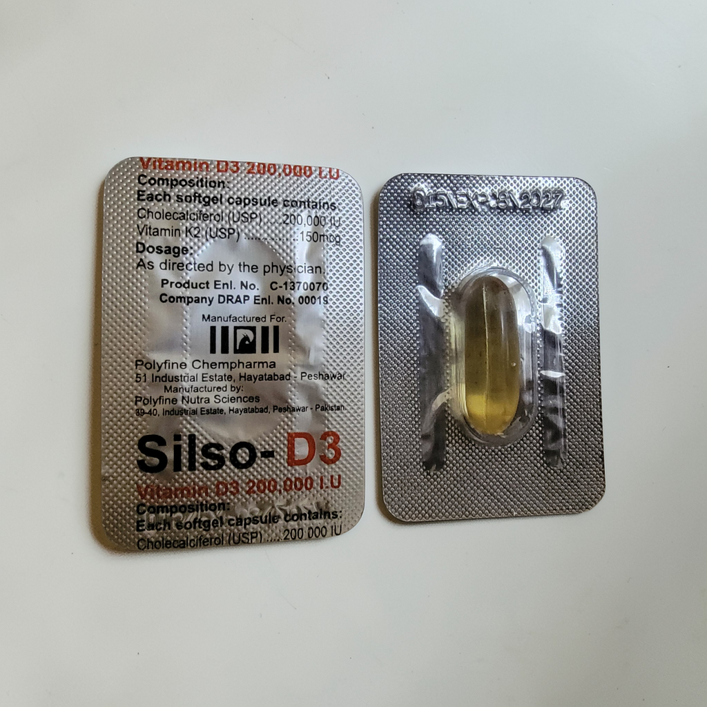 Silso D Softgel – Vitamin D3 200,000 IU + Vitamin K 150mcg | Vitamin D3 supplement| 1 Softgel