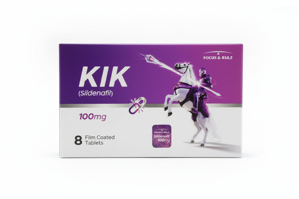 Kik Tablets – Sildenafil Citrate – 8 Tablets | Viagra Alternative for Erectile Dysfunction | Kik Tablet Price in Pakistan