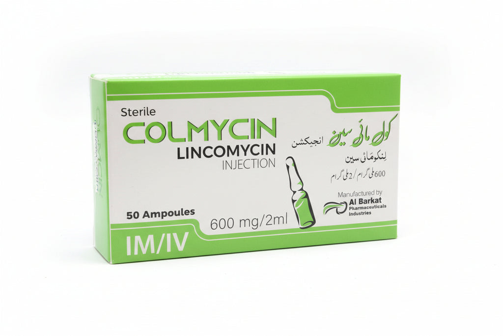 Colmycin Injection 600mg/2ml – Lincomycin IM/IV Antibiotic | 50 Ampoules