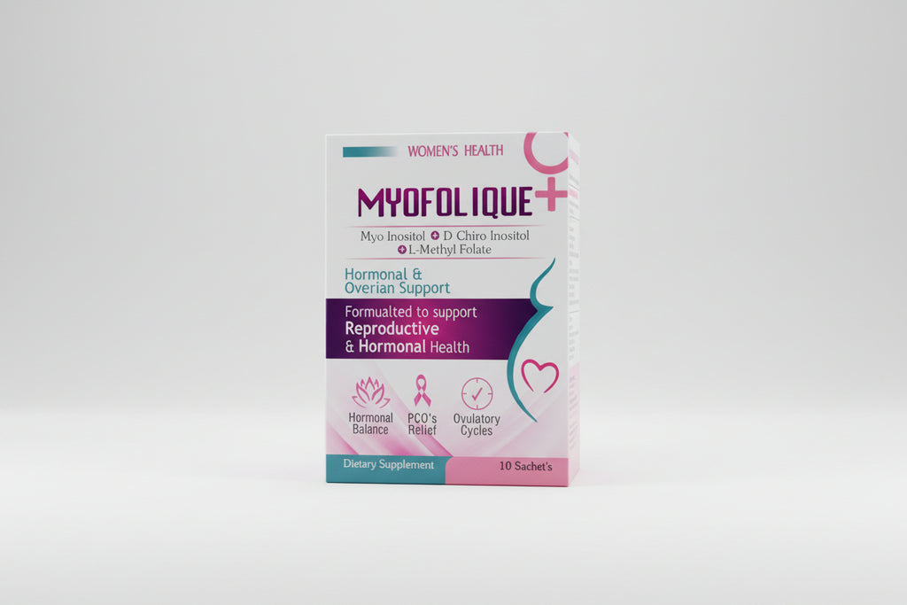 MYOFOLIQUE+ Sachets – Myo Inositol + D-Chiro Inositol + L-Methyl Folate | PCOS & Hormonal Balance Support | 10 Sachets