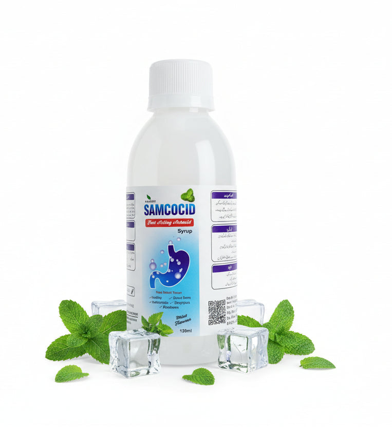 Podina Antacid Syrup 120ml – Samcocid Antacid & Mint Formula | Fast Acidity Relief - Podina Syrup Price
