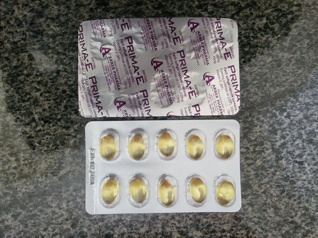 Prima-E Softgel 200mg – Evening Primrose Oil + Vitamin E Hormonal Balance & Skin Health | Efamol Alternative 20 Softgels