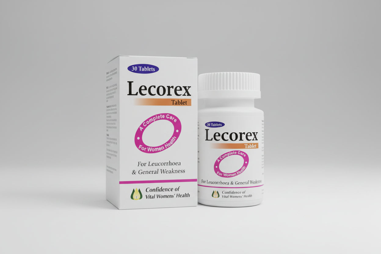 Lecorex Tablets - For Leucorrhoea & Female Wellness -  30 Tablets