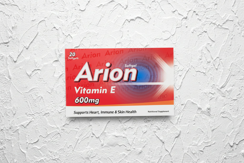 Arion Vitamin-E 600mg Softgel – Antioxidant for Skin, Heart & Immune Support | 20 Softgels
