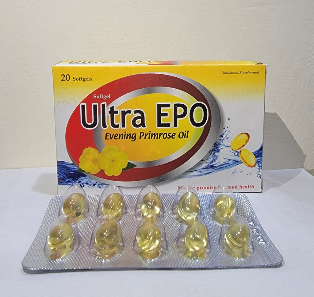 Ultra-EPO 250mg Softgel Capsules – Evening Primrose Oil | 20 Softgels - Ultra-Evening Primrose Oil 250mg Price in Pakistan