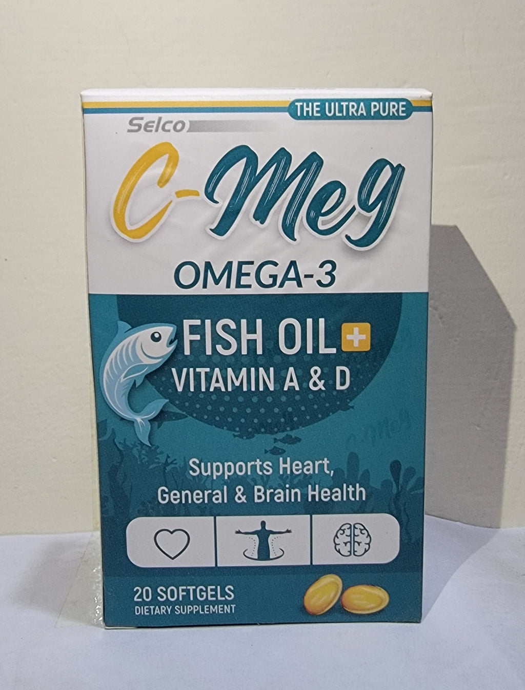 C-Meg (Omega-3) Fish Oil with Vitamin A & D - 20 Softgels