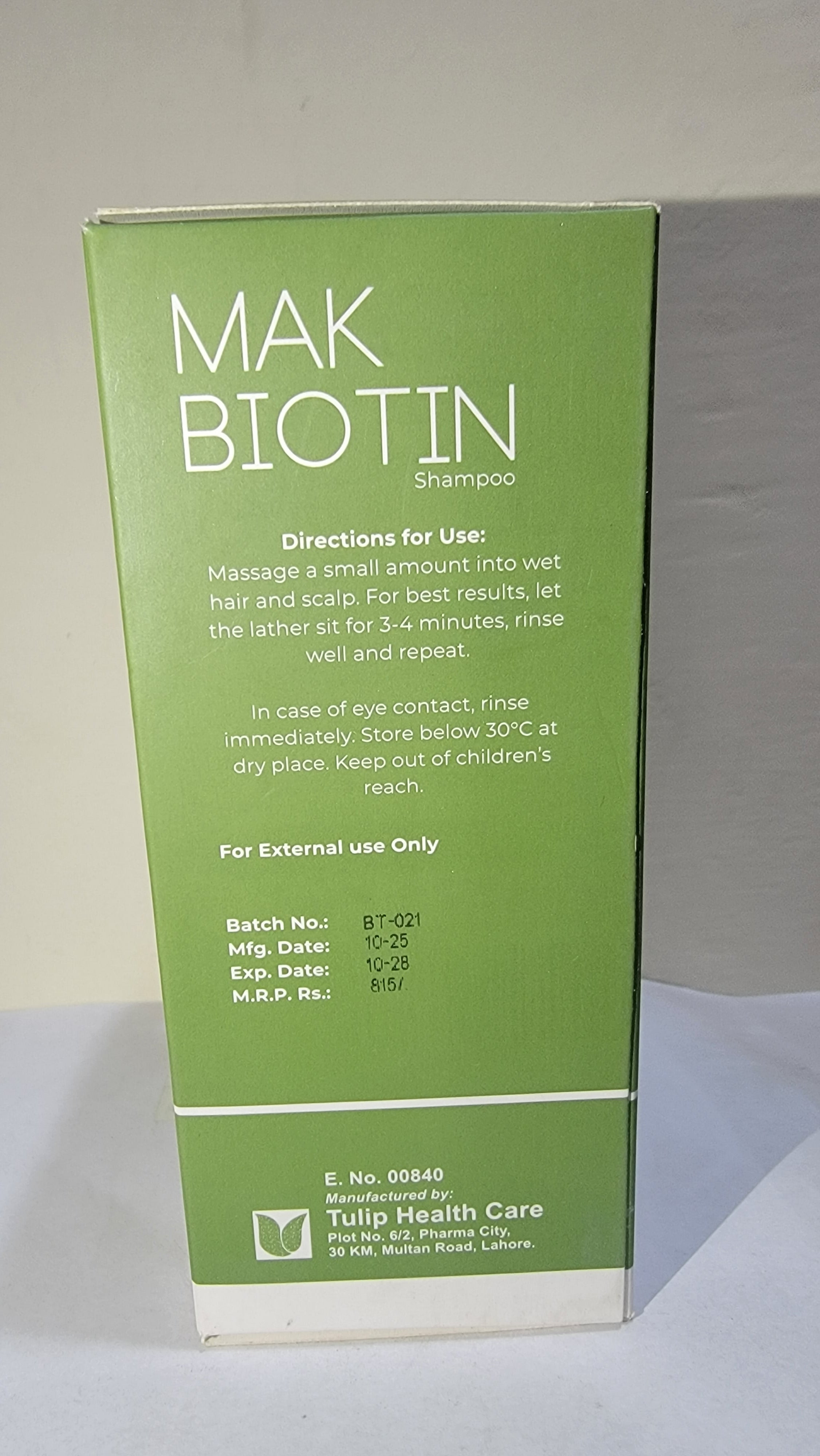 Mak Biotin Shampoo 100ml – (Biotin + Vitamin B5 + Aloe Vera) Hair Growth & Anti-Hairfall Shampoo - Biotin & Aloe vera Shampoo Price in Pakistan