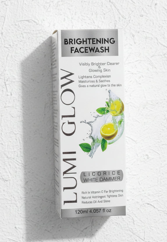 Lumi Glow Brightening Facewash 120ml – Vitamin C, Kojic Acid & Alpha Arbutin | Skin Brightening Cleanser