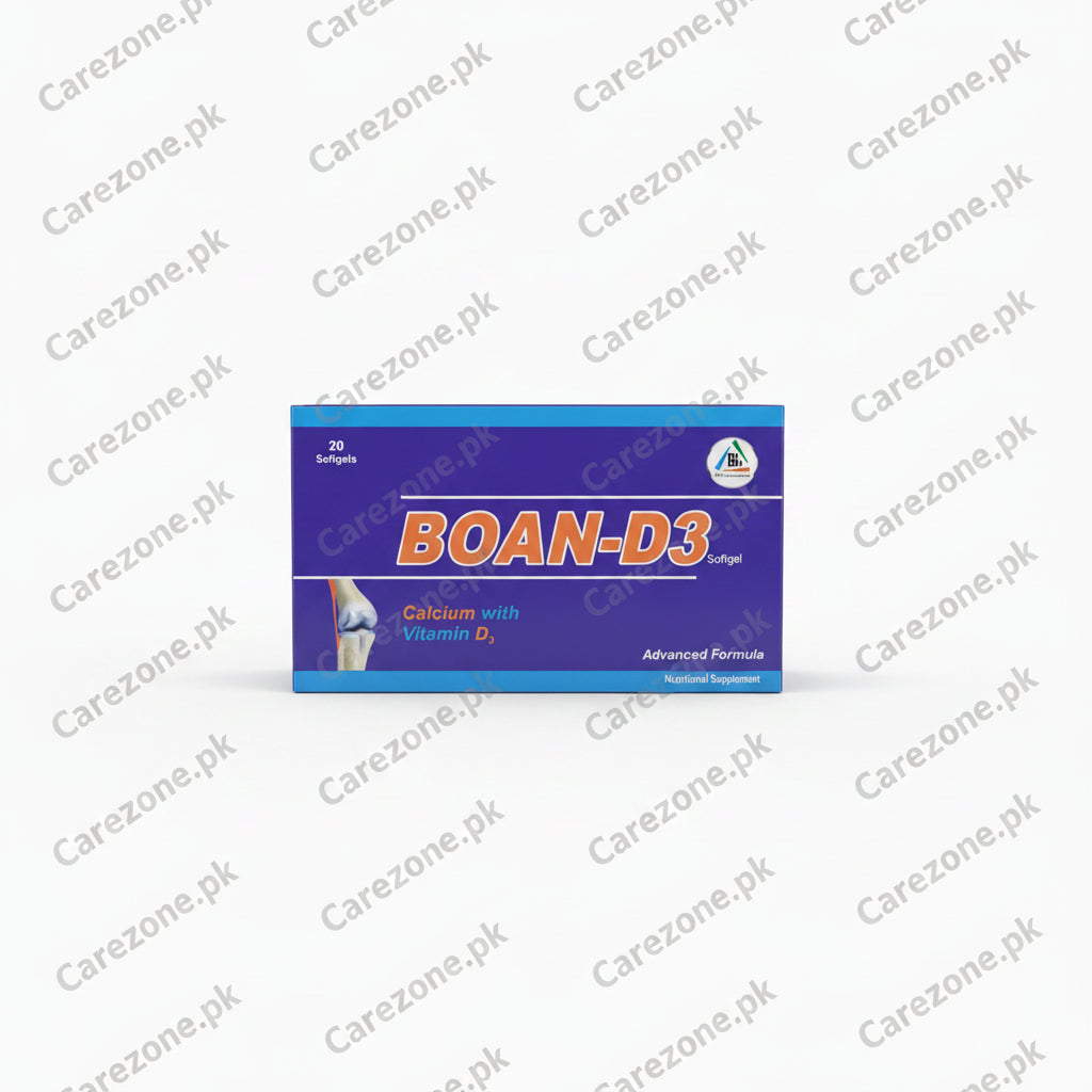 Boan-D3 Capsule – Calcium with Vitamin D3 – 20 Softgel Capsules