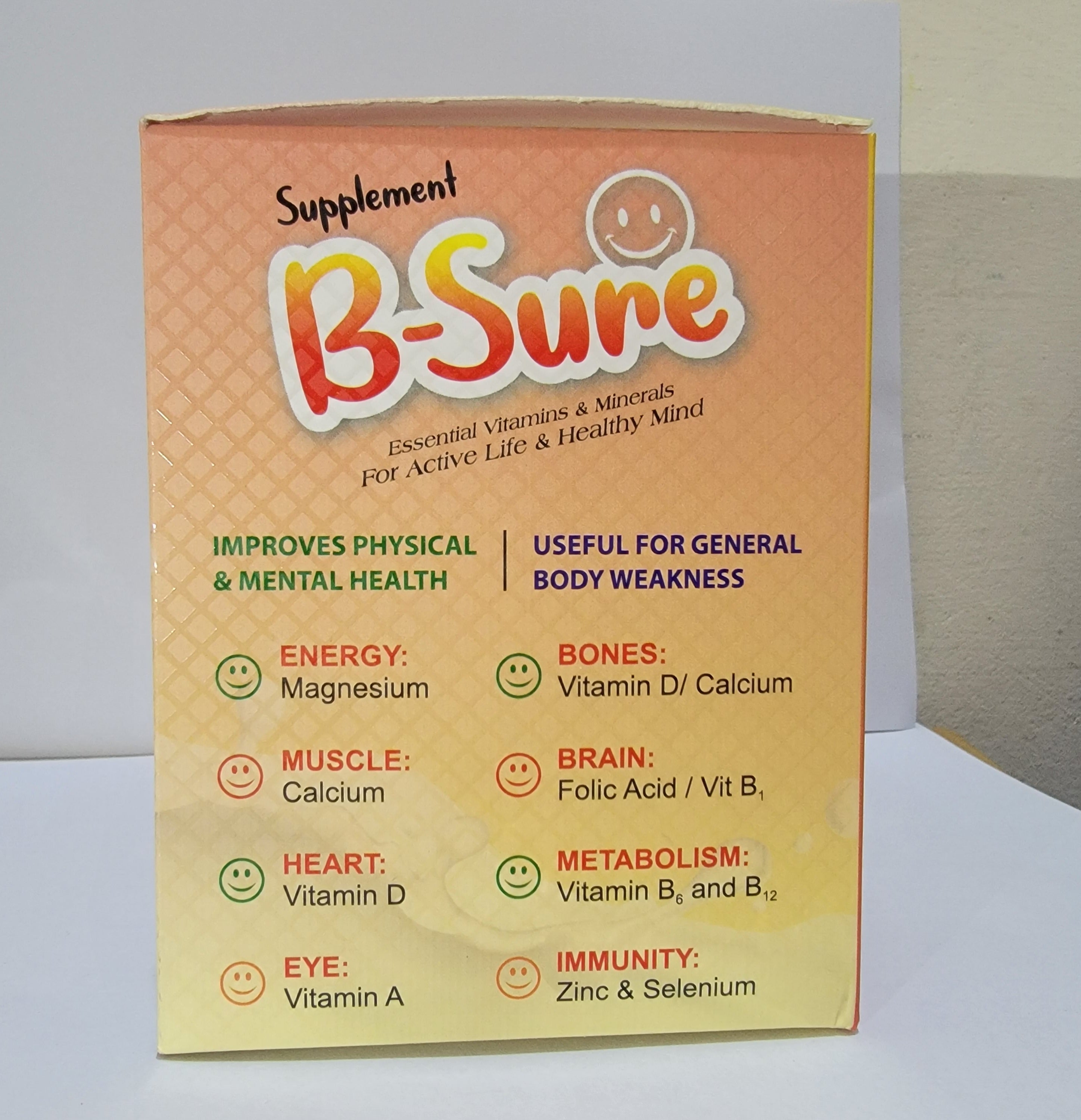 B-Sure Supplement Sachets – Multivitamin & Mineral Nutritional Supplement for Energy, Immunity & Healthy Mind | Vanilla Flavor 14 Sachets