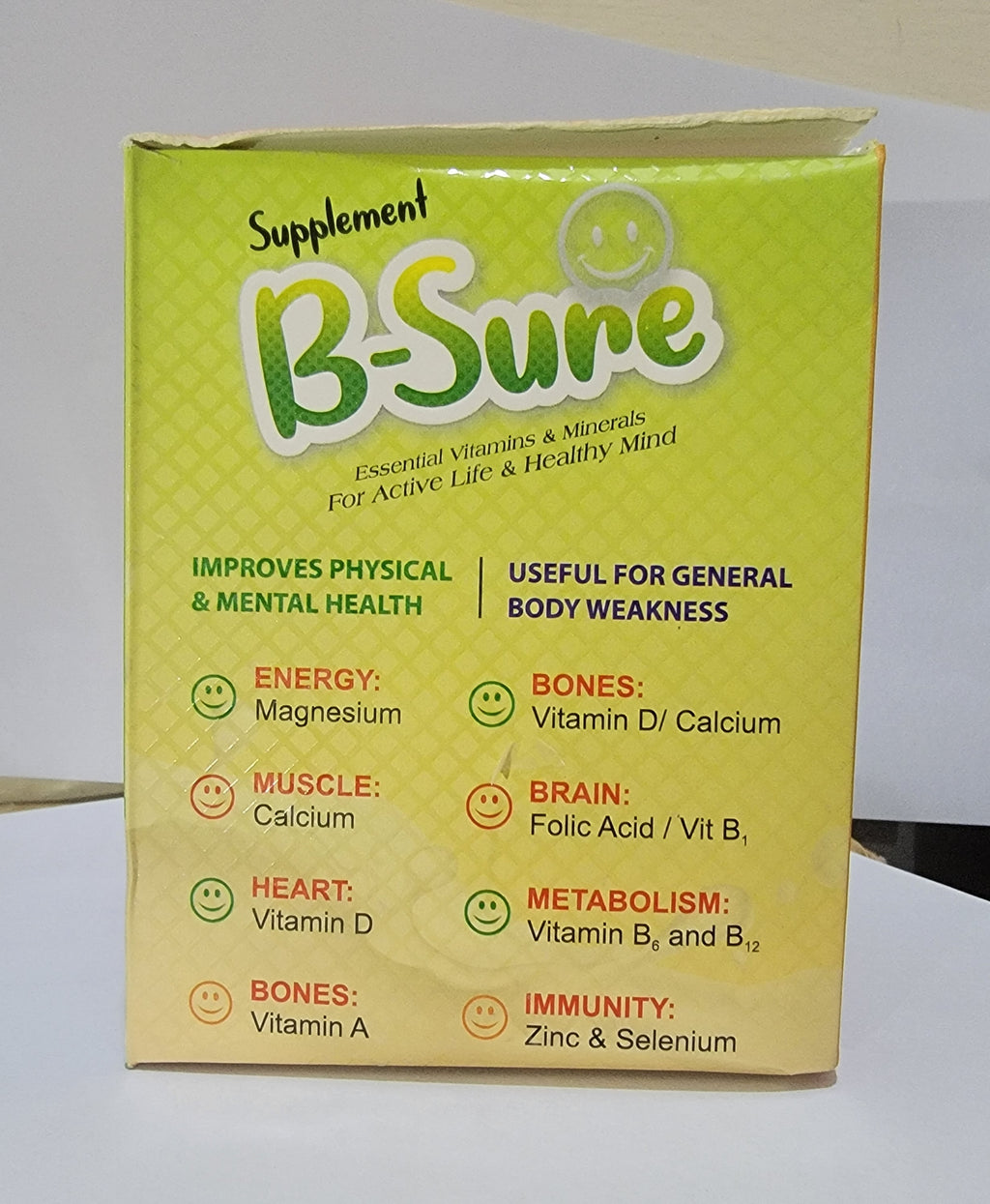 B-Sure Sugar-Free Supplement Sachets – Multivitamin & Mineral Nutritional Supplement for Energy, Immunity & Healthy Mind | Strawberry Flavor 14 Sachets