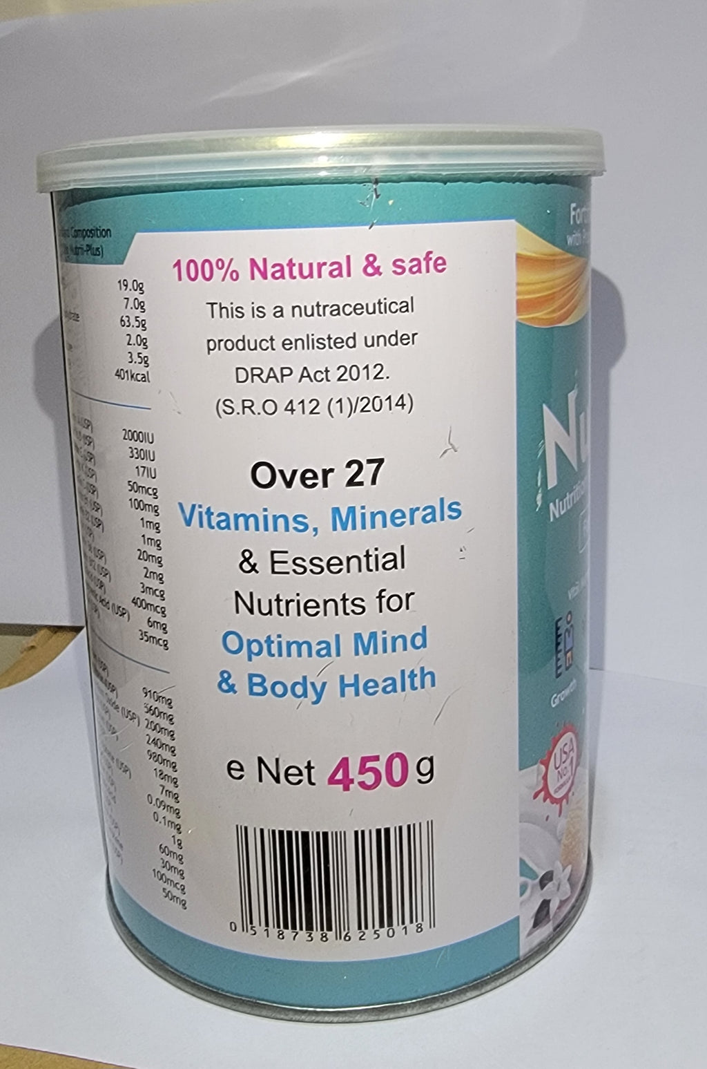 Nutrii-Plus Powder 450g for kids – Multivitamin + Protein + Probiotics Growth & Immunity Support | Pediasure Alternative 450g