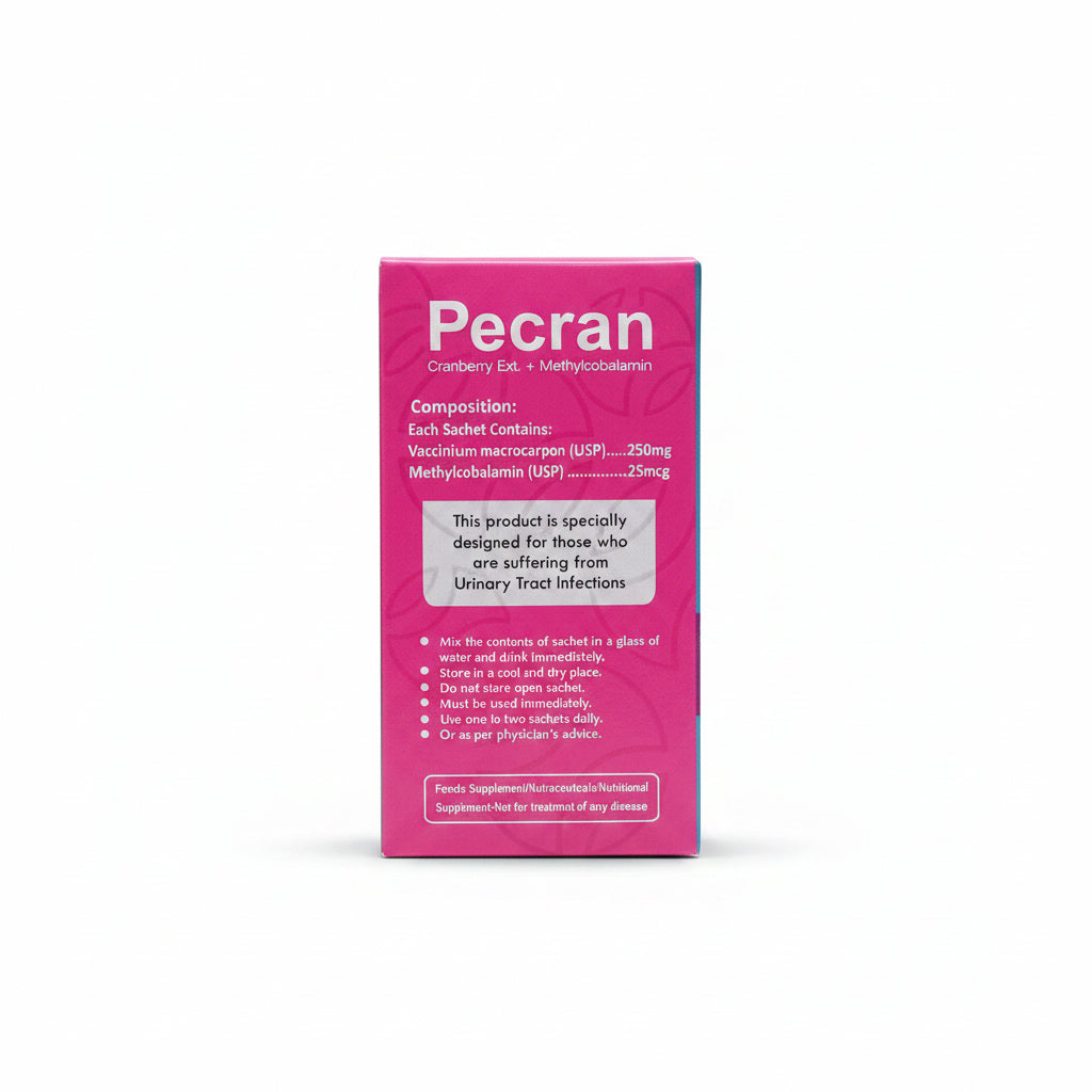 Pecran Cranberry Sachet (Cranberry Extract + Methylcobalamin)- 10 Sachets