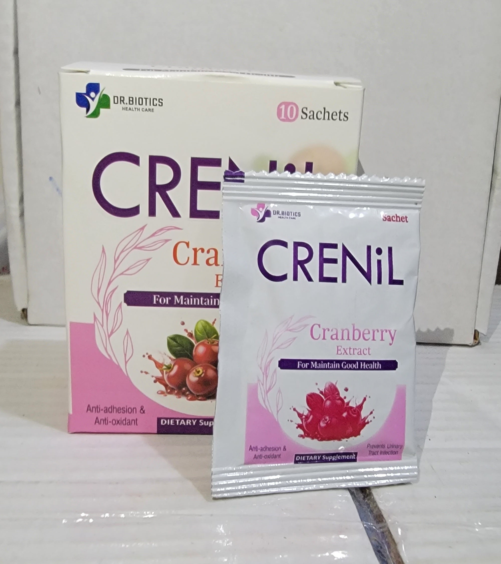 Crenil Sachets 250mg – Cranberry Extract Urinary Tract Health & UTI Prevention | Cranmax Alternative 10 Sachets