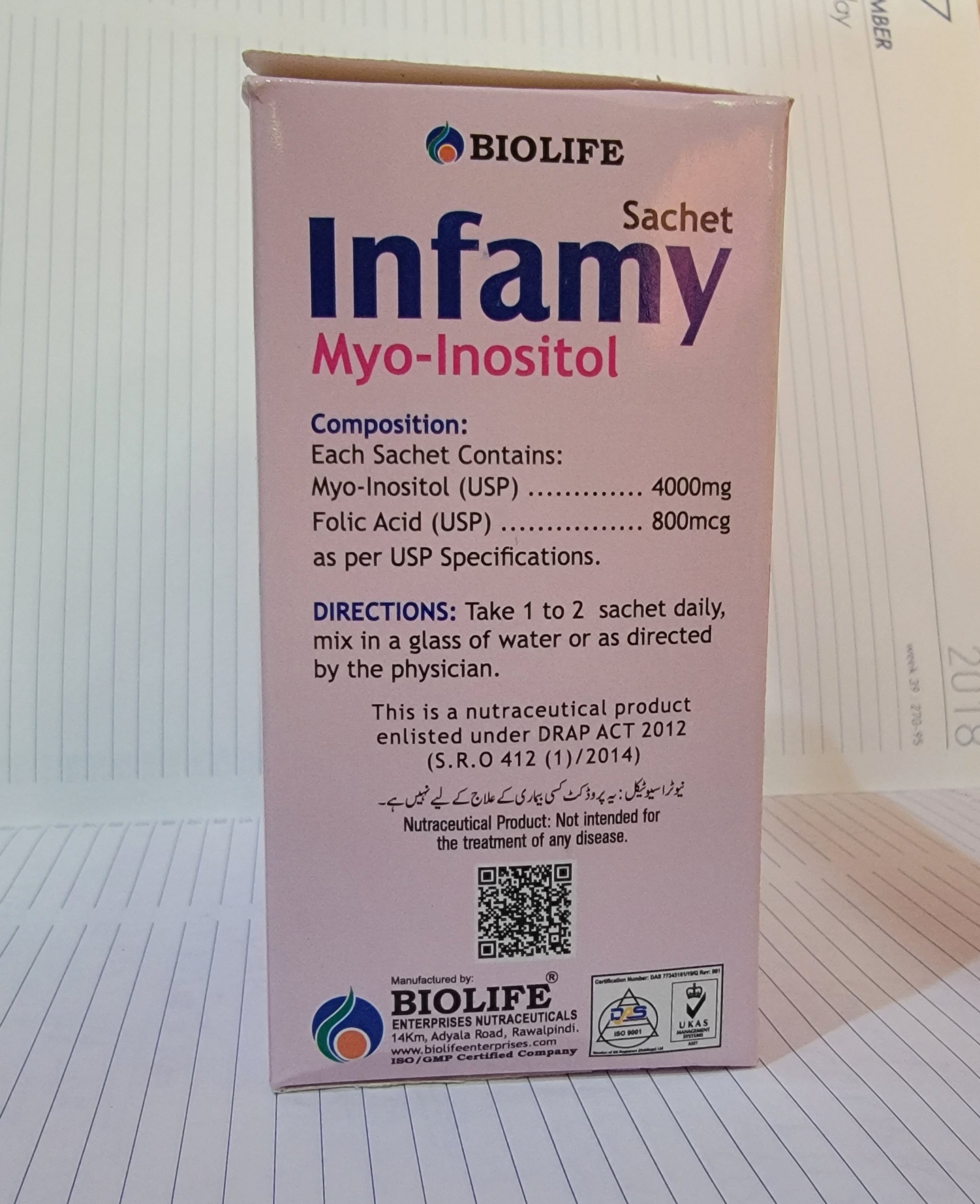 Infamy Sachets – Myo-Inositol 4000mg + Folic Acid 800mcg PCOS, Fertility & Hormonal Balance Support | Ovacare Alternative 10 Sachets