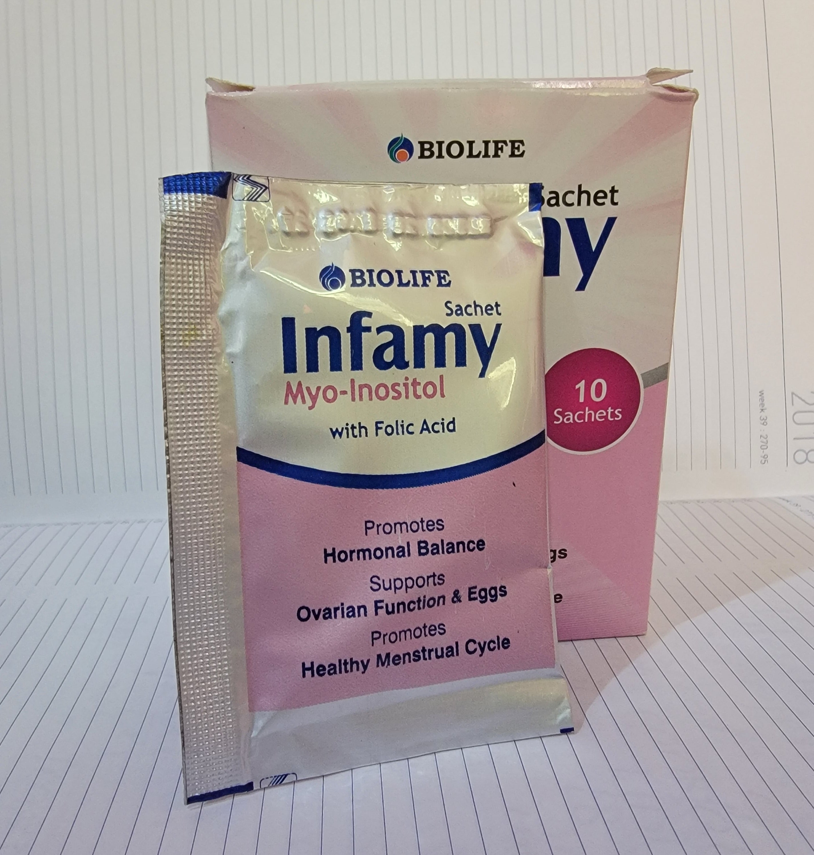 Infamy Sachets – Myo-Inositol 4000mg + Folic Acid 800mcg PCOS, Fertility & Hormonal Balance Support | Ovacare Alternative 10 Sachets