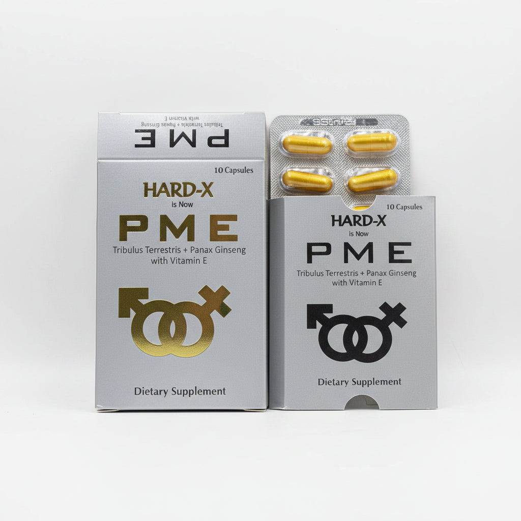 Hard-X Capsules PME – Tribulus Terrestris + Panax Ginseng + Vitamin E - 10 Capsules | For مردانہ طاقت and Energy