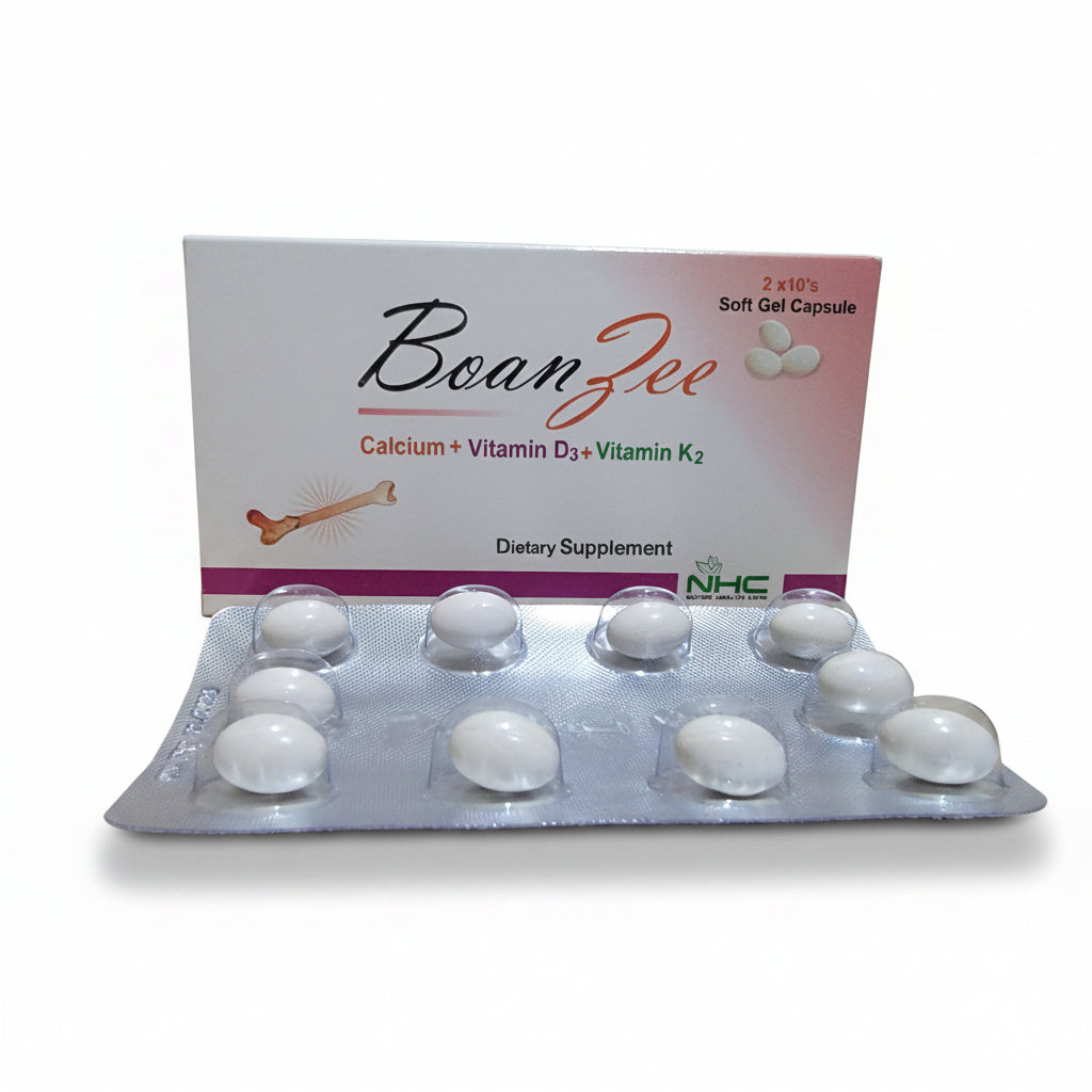 Boan Zee Capsule – Calcium, Vitamin-D3 & Vitamin K2 – 20 Softgel Capsules