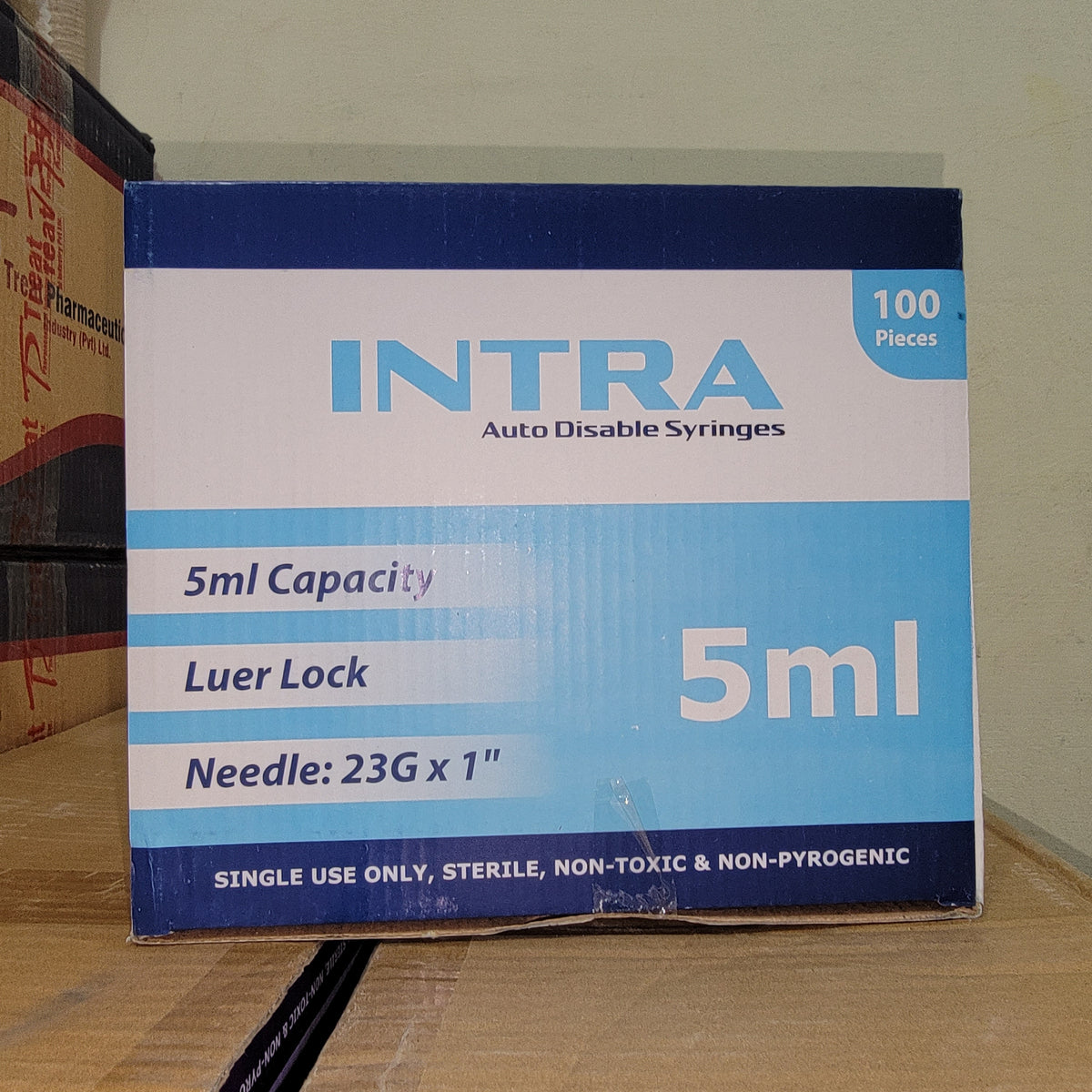 INTRA Auto Disable Syringes 5cc / 5ml – Luer Lock | 100 Pieces | Disposable Sterile Syringes
