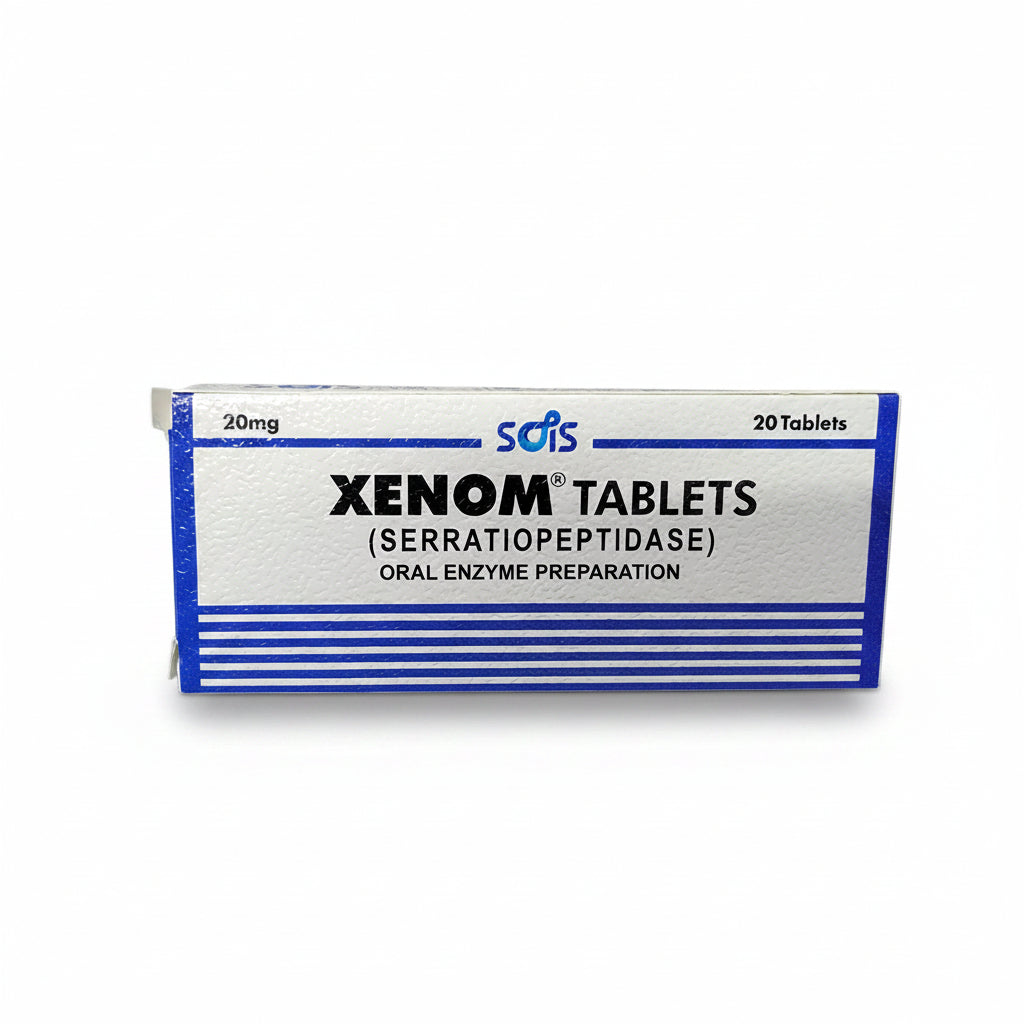 Xenom 20mg Tablet – Serratiopeptidase – 20 Tablets | Danzen DS Alternative | Anti-Inflammatory and pain relief