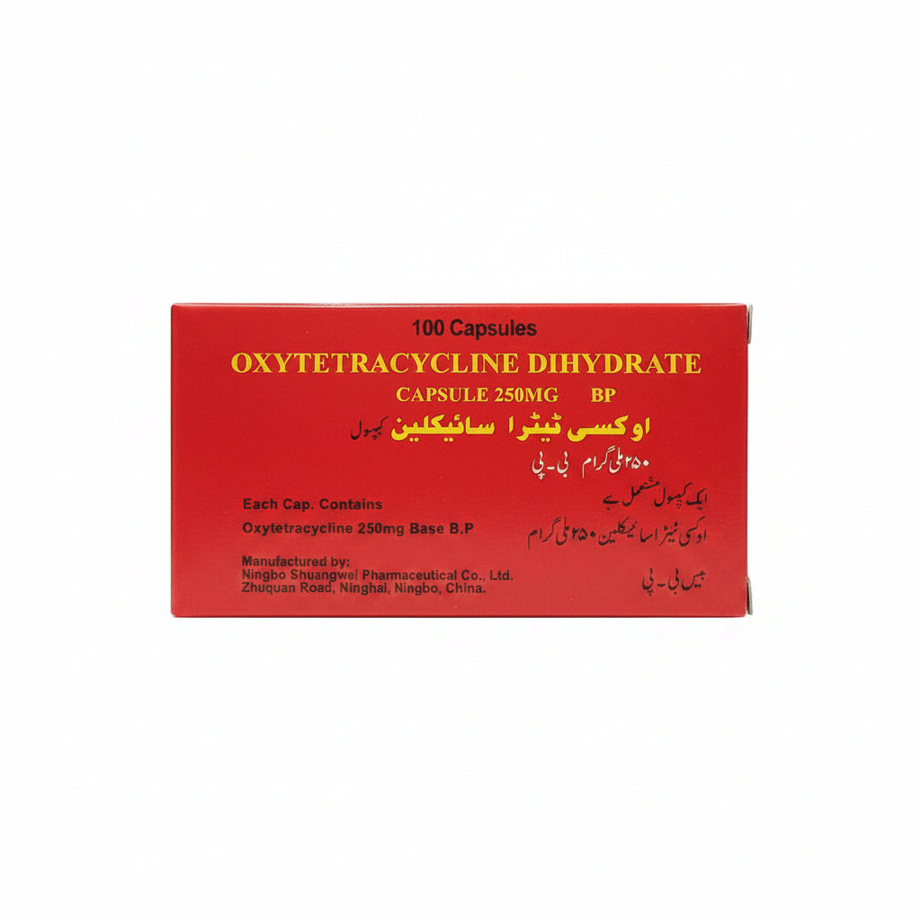 Oxytetracycline Dihydrate 250mg Capsules BP – Broad-Spectrum Antibiotic for Bacterial Infections | 100 Capsules