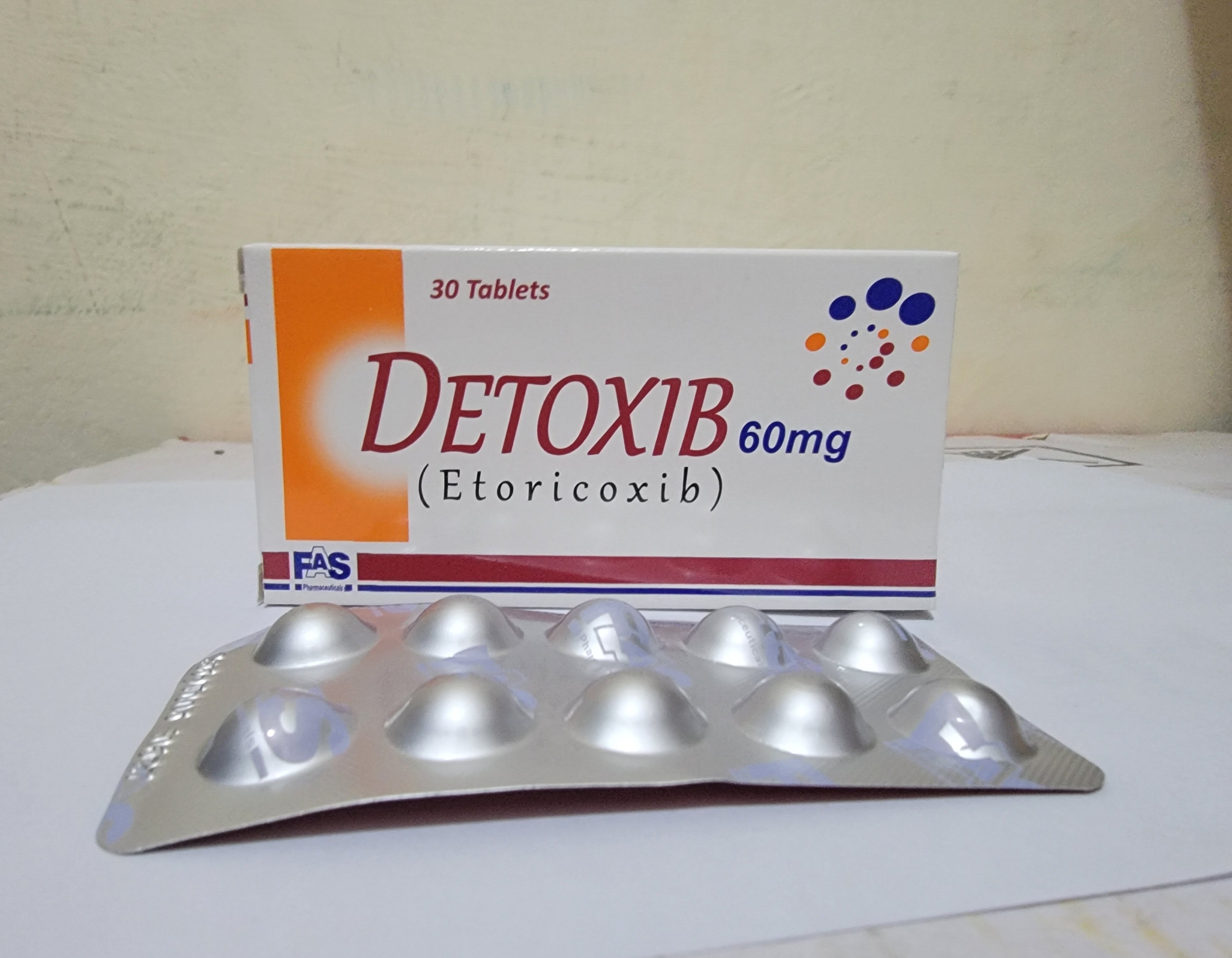 Detoxib Tablet (Etoricoxib 60mg) 30 Tablets – Detoxib 60mg Pain Relief with minimum side effects