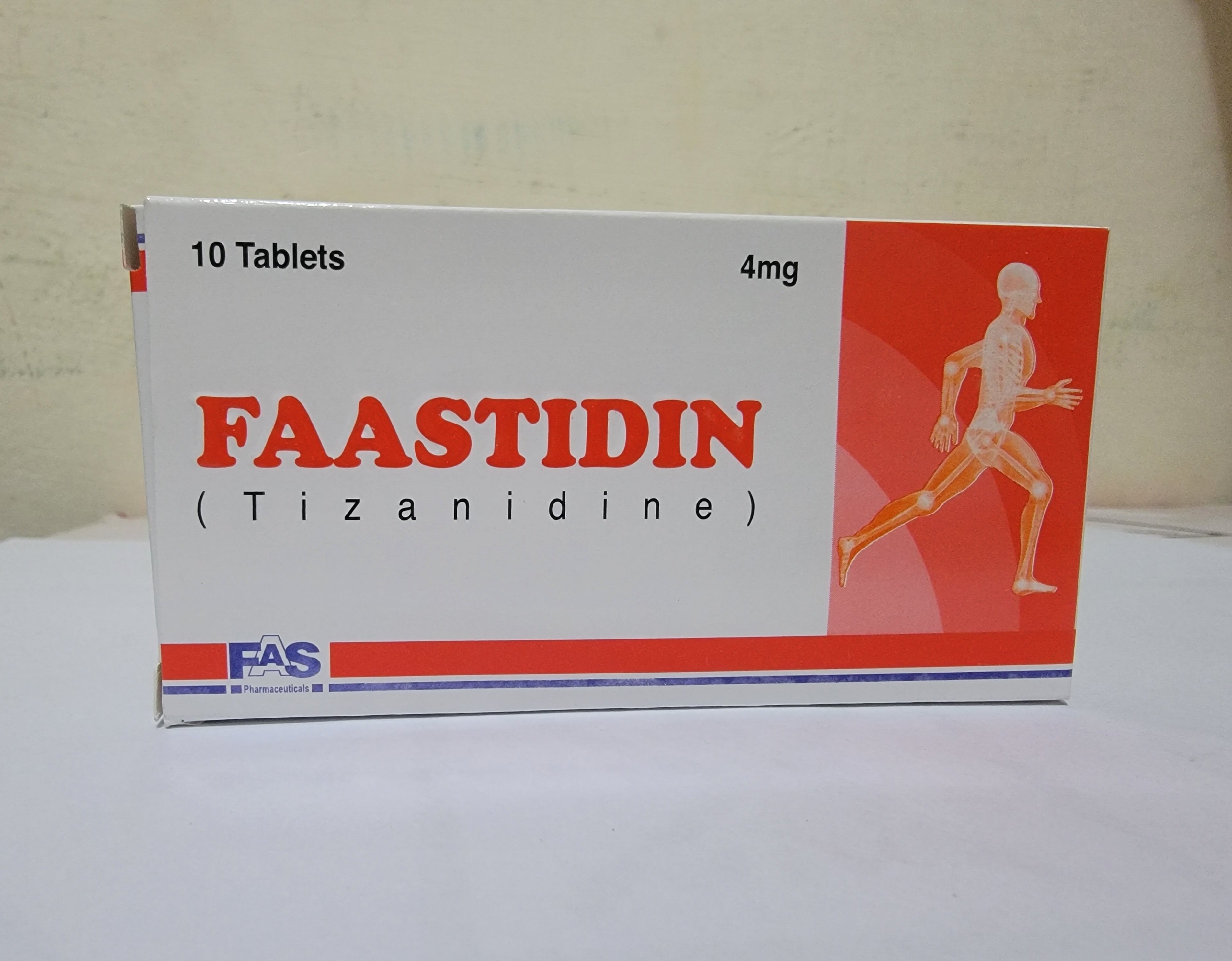 Faastidin 4mg Tablets – Tizanidine Muscle Relaxant for Muscle Spasms, Back Pain & Spasticity | Sirdalud Alternative 10 Tablets
