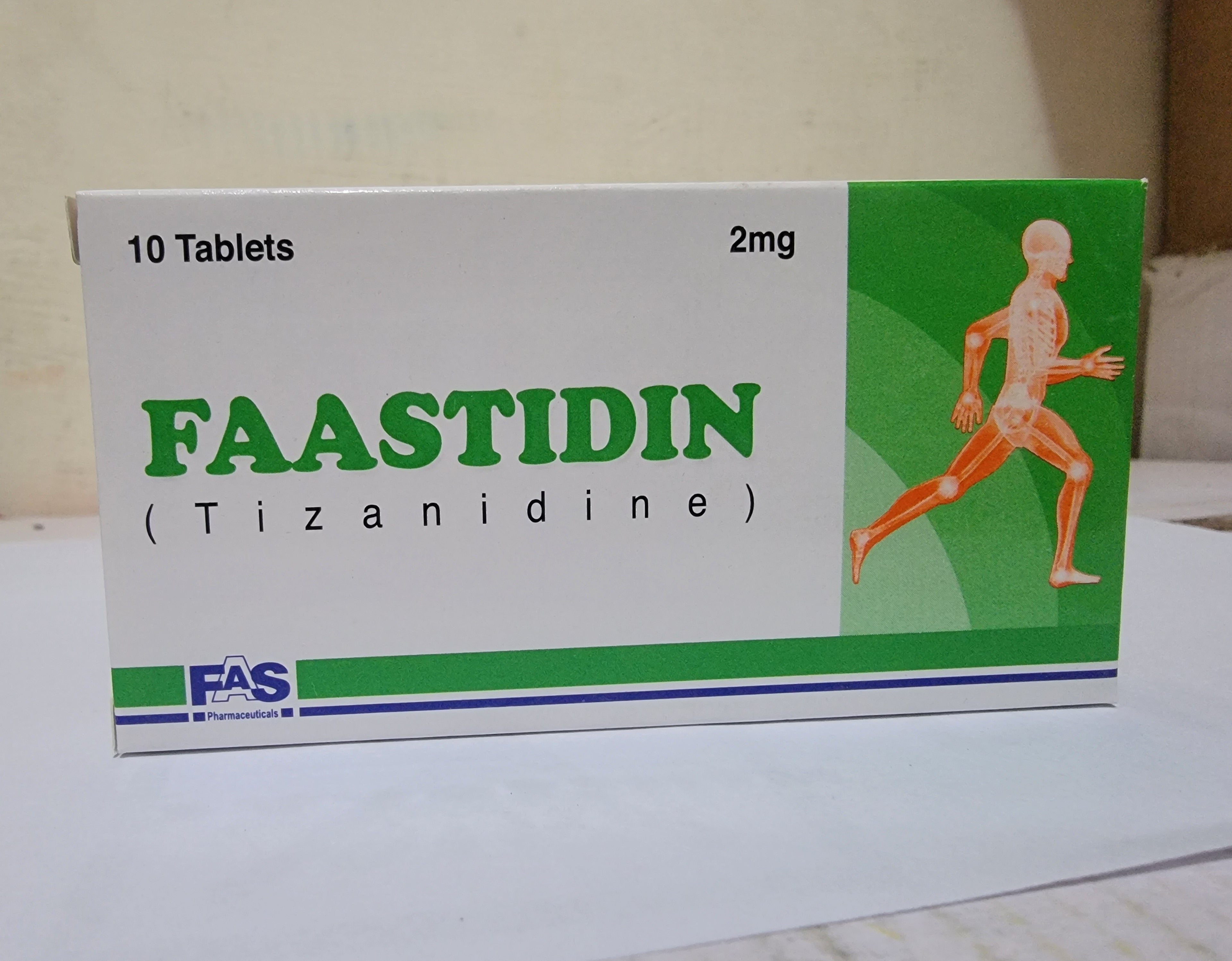 Faastidin 2mg Tablets – Tizanidine Muscle Relaxant for Muscle Spasms, Neck Pain & Back Pain Relief | Sirdalud Alternative 10 Tablets