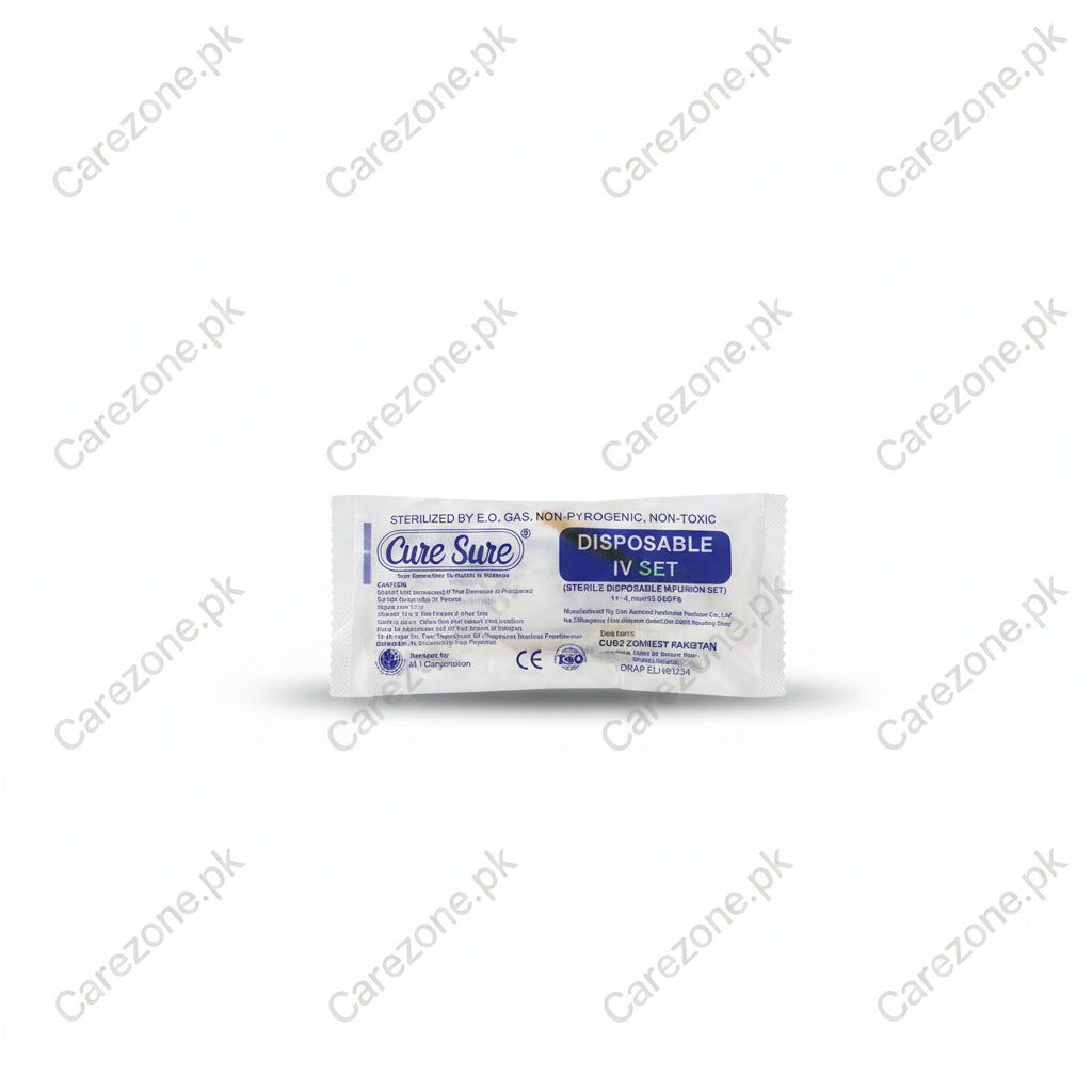Cure Sure Disposable IV Set – Sterile Disposable Drip Set with Full Infusion Set | 1 Piece