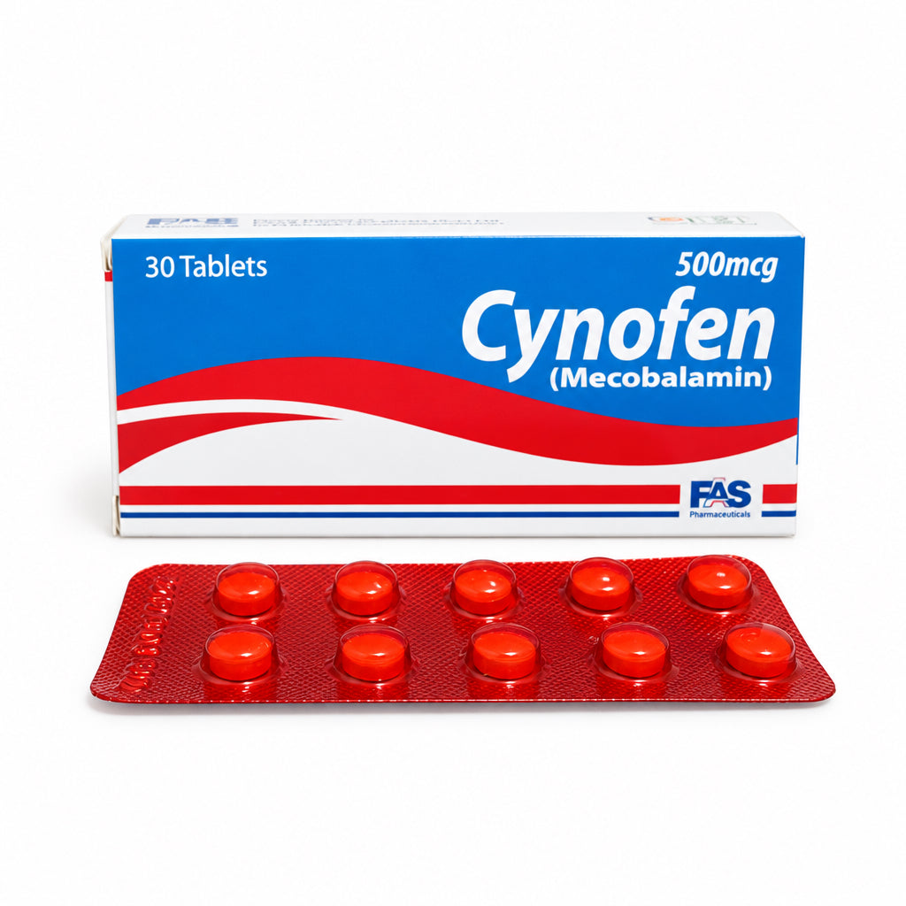 Cynofen 500mcg Tablets – Mecobalamin Vitamin B12 for Peripheral Neuropathy & Vitamin B12 Deficiency | 30 Tablets