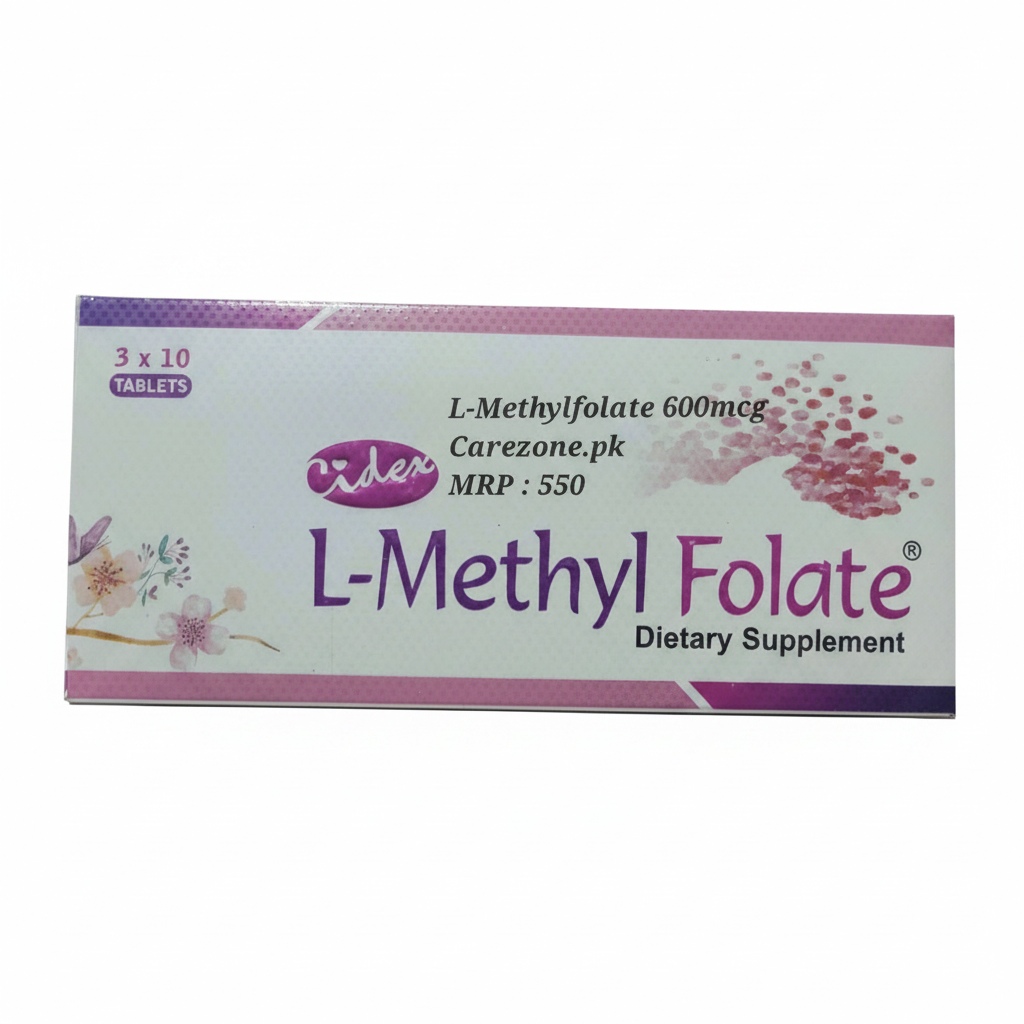 L-Methylfolate 600 mcg - Dietary Supplement - 30 Tablets – Carezone.pk