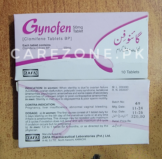 Gynofen 50mg (Clomifene Tablets BP) – 10 Tablets | Ovulation Inducer