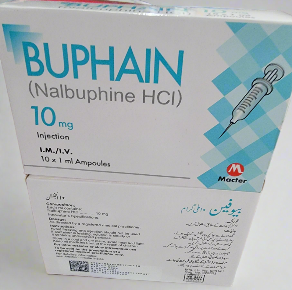 Buphain 10mg Injection | Nalbuphine HCl |10 Ampoule