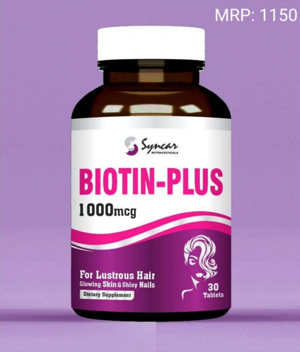 Biotin-Plus 1000mcg (Best Biotin For Hair Growth and Glowing Skin)– 30 Capsules