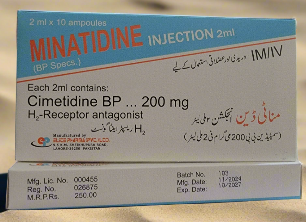 Minatidine Injection 2ml | Cimetidine 200mg | IM/IV